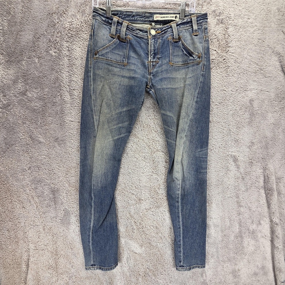 Vintage Levis Engineered Jeans Womens Blue Twisted 10th Anniversary Fits 28x30